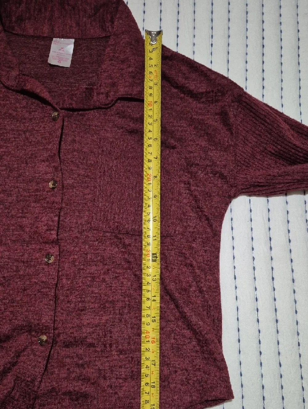 πΌFree w/purchase - Maroon Knit Button-Up Sweater Top - Picture 3 of 5